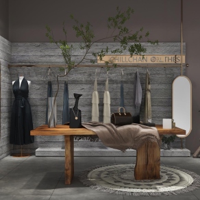 工业风服装鞋店3D模型下载